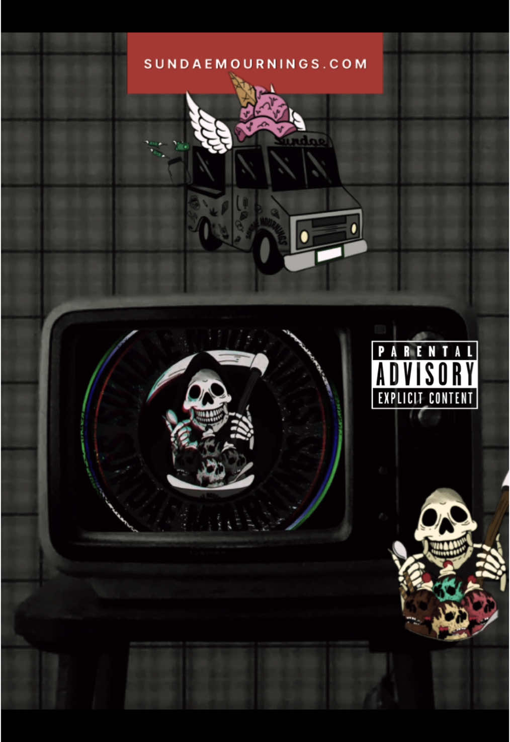 🍨💀🍨  sundaemournings.com  🍨💀🍨  #sundaemournings #streetwearbrand #fortheculture #grunge #skatelife #graffititok #grimreaper 