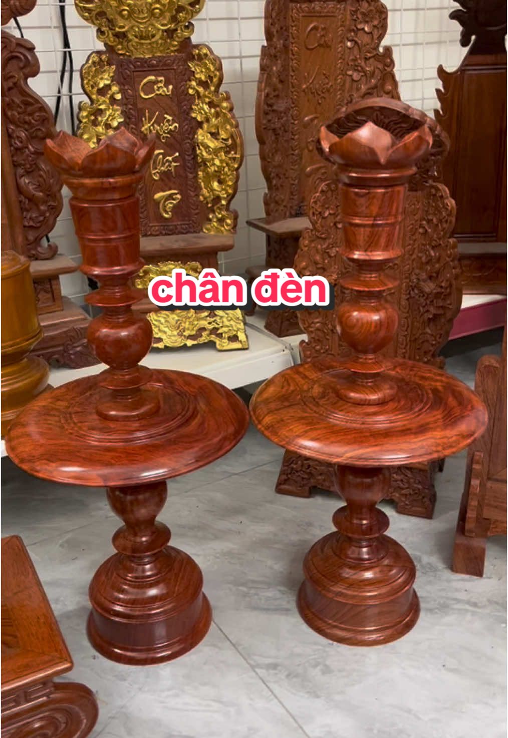 cặp chân đèn bàn thờ gỗ hương, chân nến bàn thờ#dothoviet#chandengantho#channenbantho#xuhuong#dothocung#