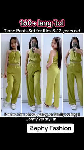 Terno pants set for kids 8-12 years old ganda ng tela mga mii #terno #kidsterno #ternoforkids #kidsoutfit #kids 