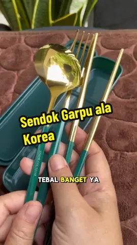 Set sendok garpu sumpit mewah ala korea #setsendokgarpu #sendokalakorea #alatmakan #sendokgarpuemas 