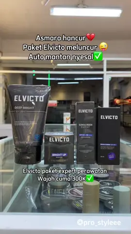 Paket ganteng broo#elvicto #facewash #skincare #serumwajah #sunscreen #moisturizer 