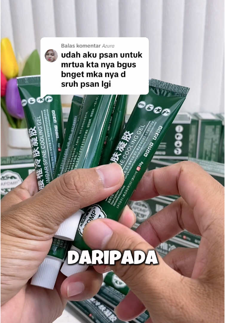 Membalas @𝘈𝘻𝘶𝘳𝘢 Alhamdulillah kak, salep lumbar emang mantul #saleplumbar #saleplumbaroriginal #saleplumbarspinecoolinggel 