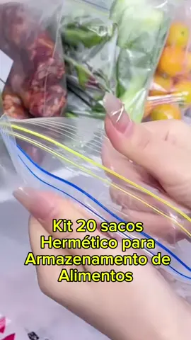 Kit 20 sacos hermético para armazenamento de alimentos com zíper zip lock #saco #hermetico #armazenamento #alimentos 