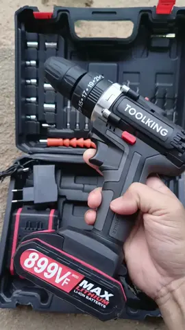 Bor baterai komplit dari Toolking, lengkap dengan mata bor,mata obeng,kunci shock,kunci fleksibel, baterai. #borbetonbaterai #borbesi #mesinborbaterai #agansale #fyp 