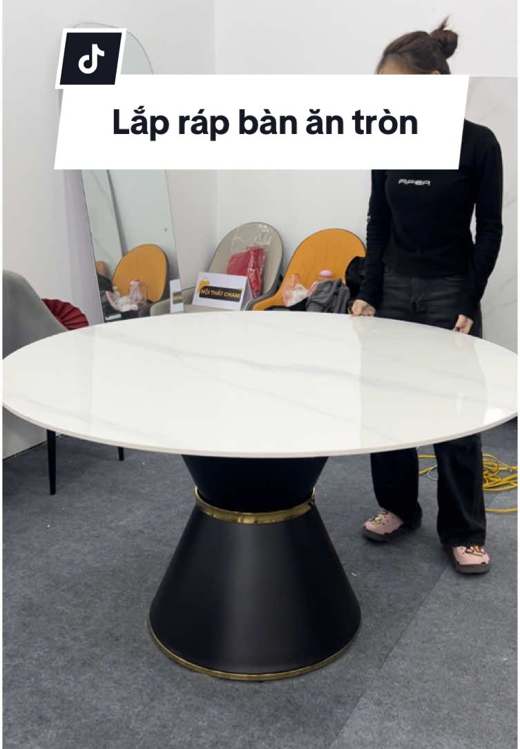 3 nốt nhạc là ráp xong bộ bàn ăn tròn rùi 😁 #xuhuongtiktok #fyp #banan #bantron #banannhapkhau 