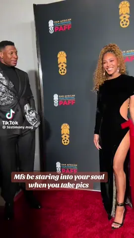 Like dont look at me 🤣 #meagangood #johnathanmajors #panafricanfilmfestival #paff #panafrican #blackfilmfestival #redcarpet #blacklove #BlackTikTok #blackhollywood #culvercity 