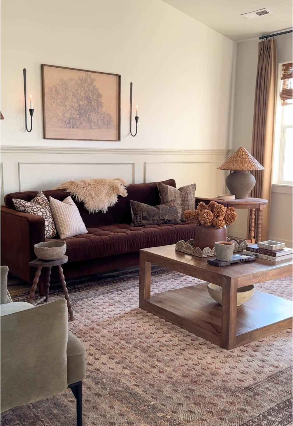 Beautiful decor is one thing, but a home that feels good? That's the real success. Would you cozy up here and stay a while?✨ Follow me for more home inspiration. #vintagemodern #homeinspiration #hometakestime