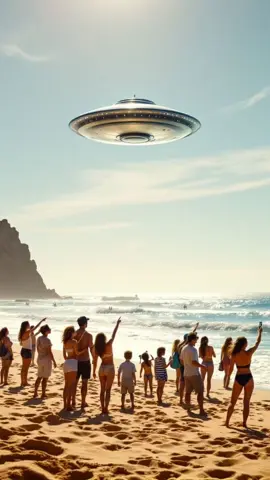 Massive UFO seen flying over a beach in Spain! Watch what it does to scare the beach goers! #UFOs #uaps #ufo #uap #aliens #alien #spain #beach 