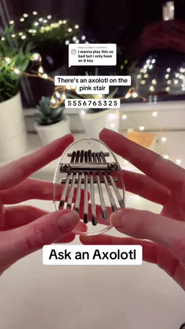 Replying to @Max Here’s an 8-key version! Just tune F (key 4) up to an F# - enjoy! #axolotl #axolotlsong #kalimba #kalimbatutorial #8keyskalimba #askanaxolotl #instrumental #doctorwaffle 