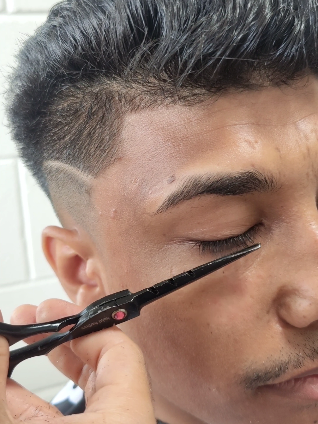 Asked to cut his eyelashes to make him look more masculine 💪👺 #eyelashes #shave #halalbarbers #local #localbusiness #eyes #girl #barber #haircut #faded #fade #dropfade #midfade #highfade #skinfade #scissors #salon #hairdresser #holiday #cruise #mansbestfriend #dog #cat #goat #livingroom #livinglife #livingmybestlife #capcut #CapCut 