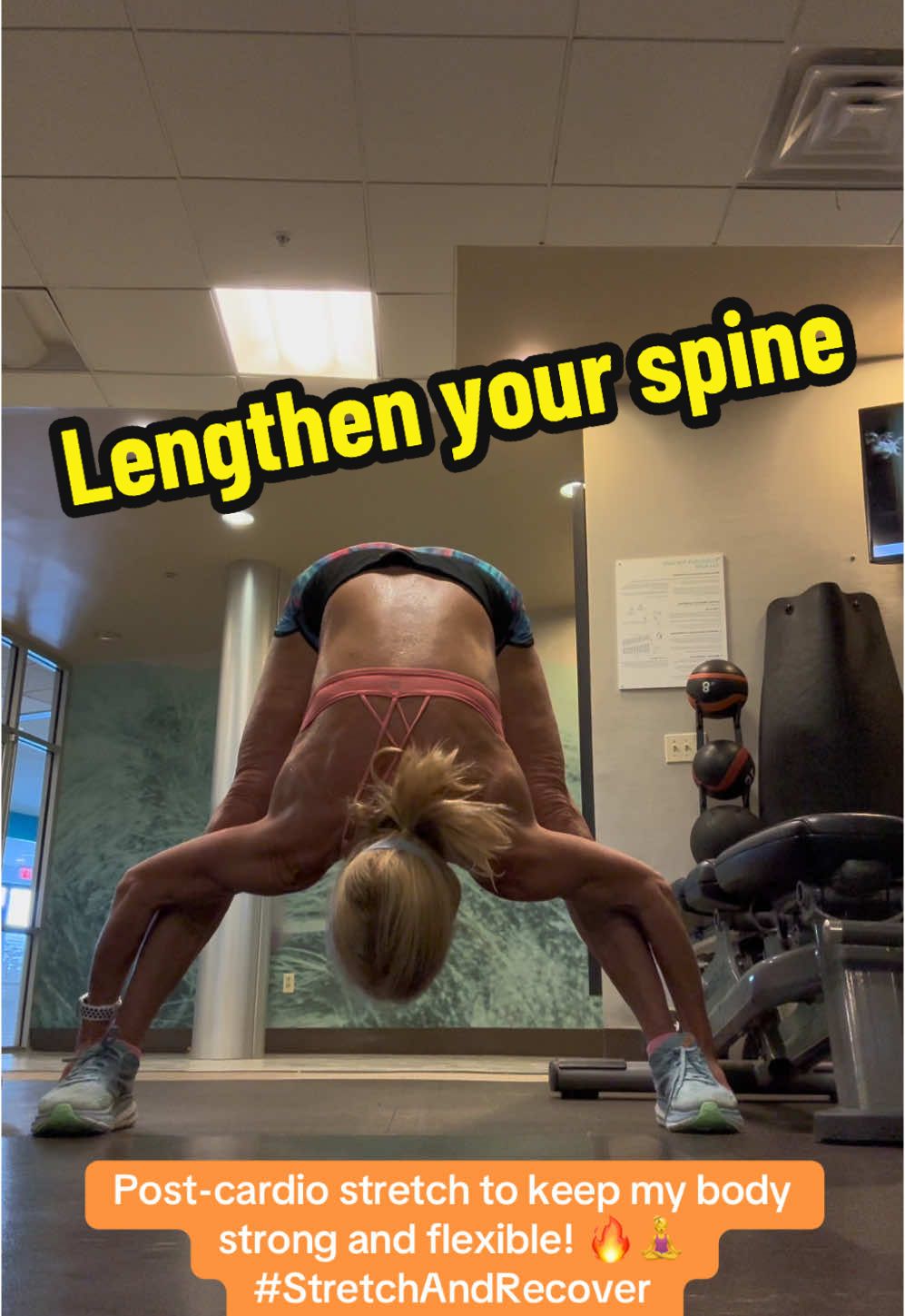 Standing Forward Bend (Uttanasana) is a great stretch because it lengthens the hamstrings, calves, and spine while relieving tension in the lower back and neck. It also improves blood circulation, calms the nervous system, and enhances flexibility, making it perfect for post-workout recovery or daily mobility. Plus, it helps reduce stress by promoting deep breathing and relaxation. #StandingForwardBend #PostCardioStretch #GymFlow #FlexibilityGoals #StretchAndRecover #MindfulMovement #StrongerEveryDay #YogaForAthletes #WellnessJourney #FitAndFlexible