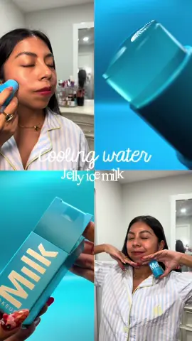 Cooling water jelly ice milk 🍼🧊 gifted by milk @milkmakeup #milk #milkmakeup #iceroller #icerollerforface #skincare 