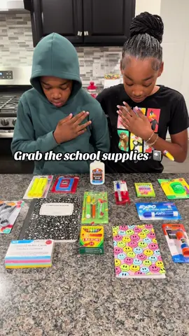 These two be going at it 😂 #schoolsupplies #familytime #challenge 