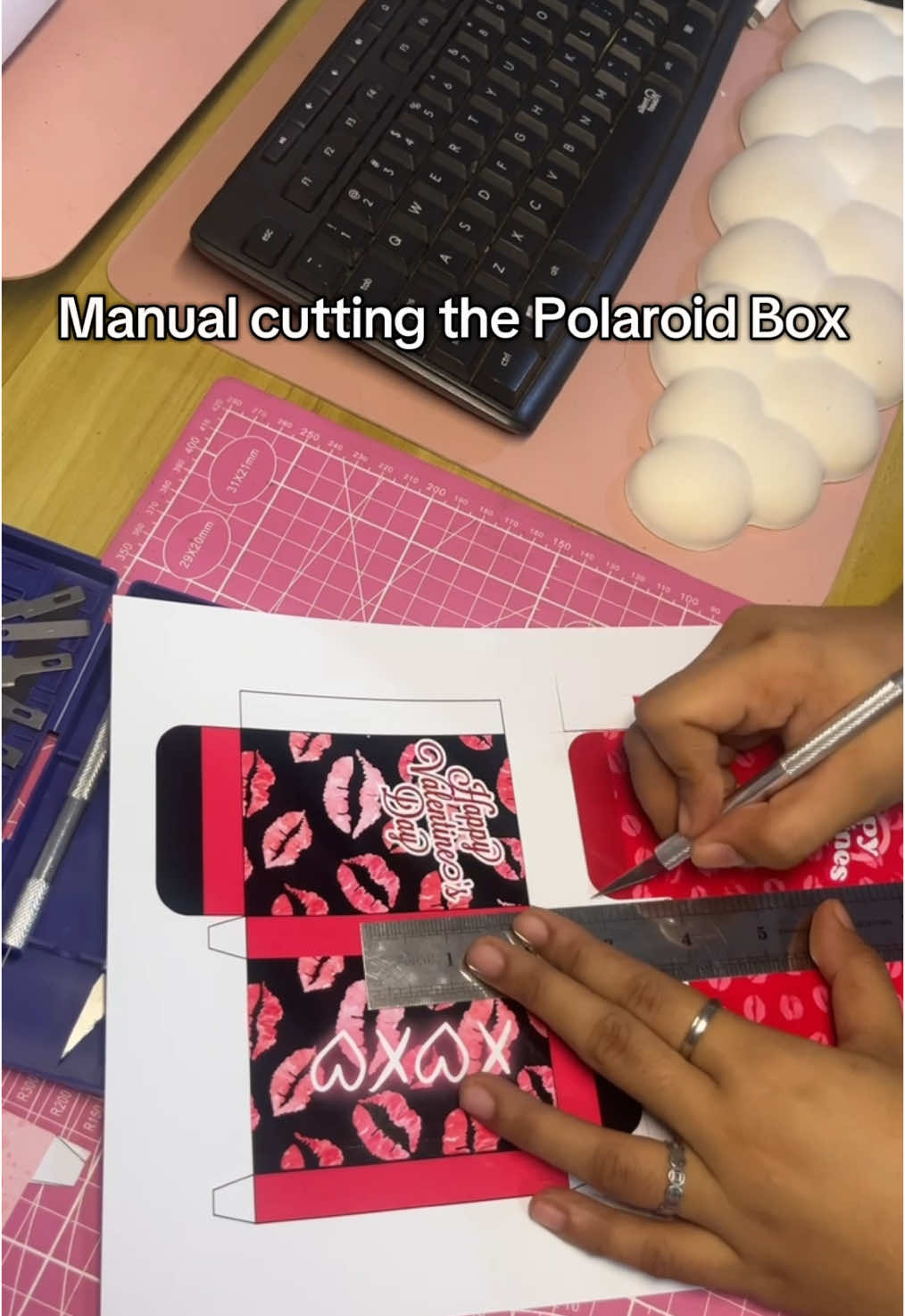 Original video is 8 minutes long 🥹 sana makabili ako ng cutting machine soon 💕 #sweetpapercharm #printingbusiness #SmallBusiness #instaxinspired #ValentinesDay #affordablegifts #giftsforher #craftersoftiktok #crafter 