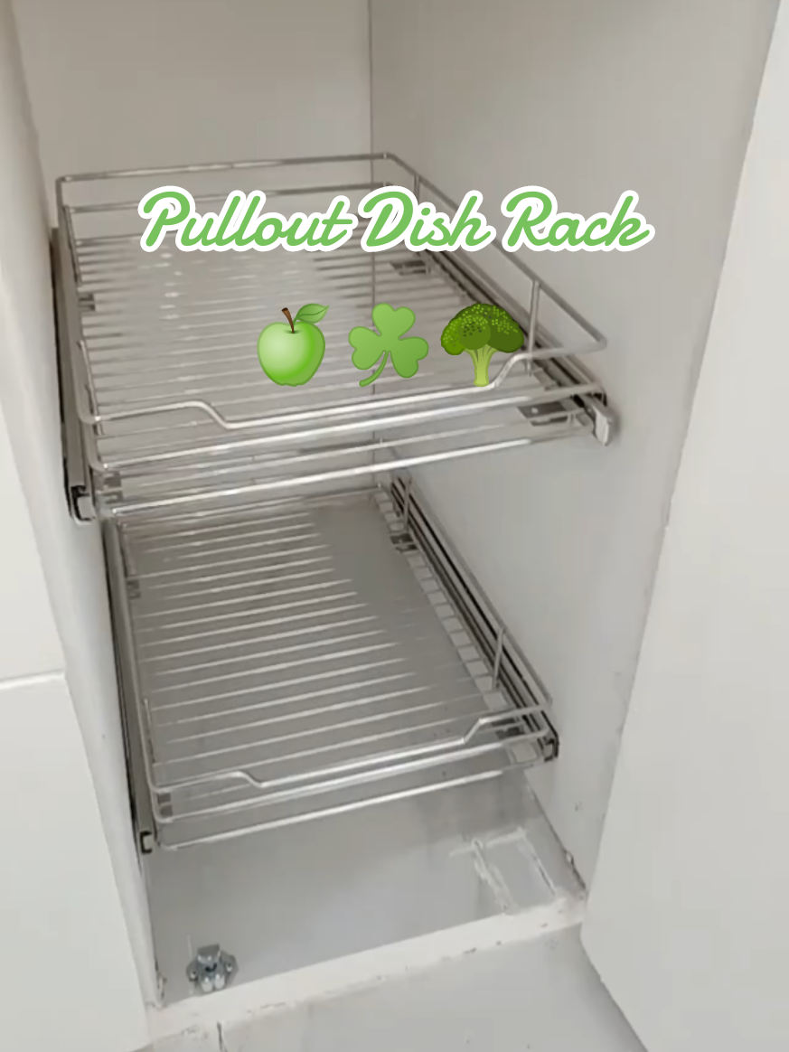 Pullout Dish Rack🍏☘️🥦 #pulloutdishrack #dishcabinet #kitchenessentials #dishrack #KitchenHacks 