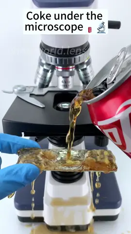 Coke at 400X magnification is so cool!#usa🇺🇸 #foryoupage #funnyvideos #microscope 
