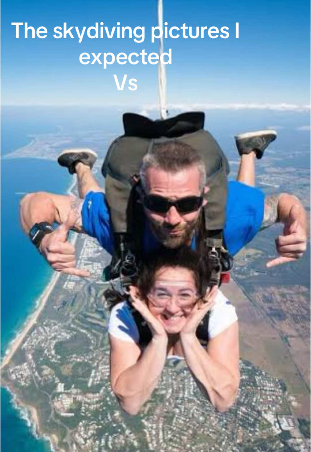 Such an amazing experience though 🪂 #skydiving #expectationvreality #funny #funnyface 