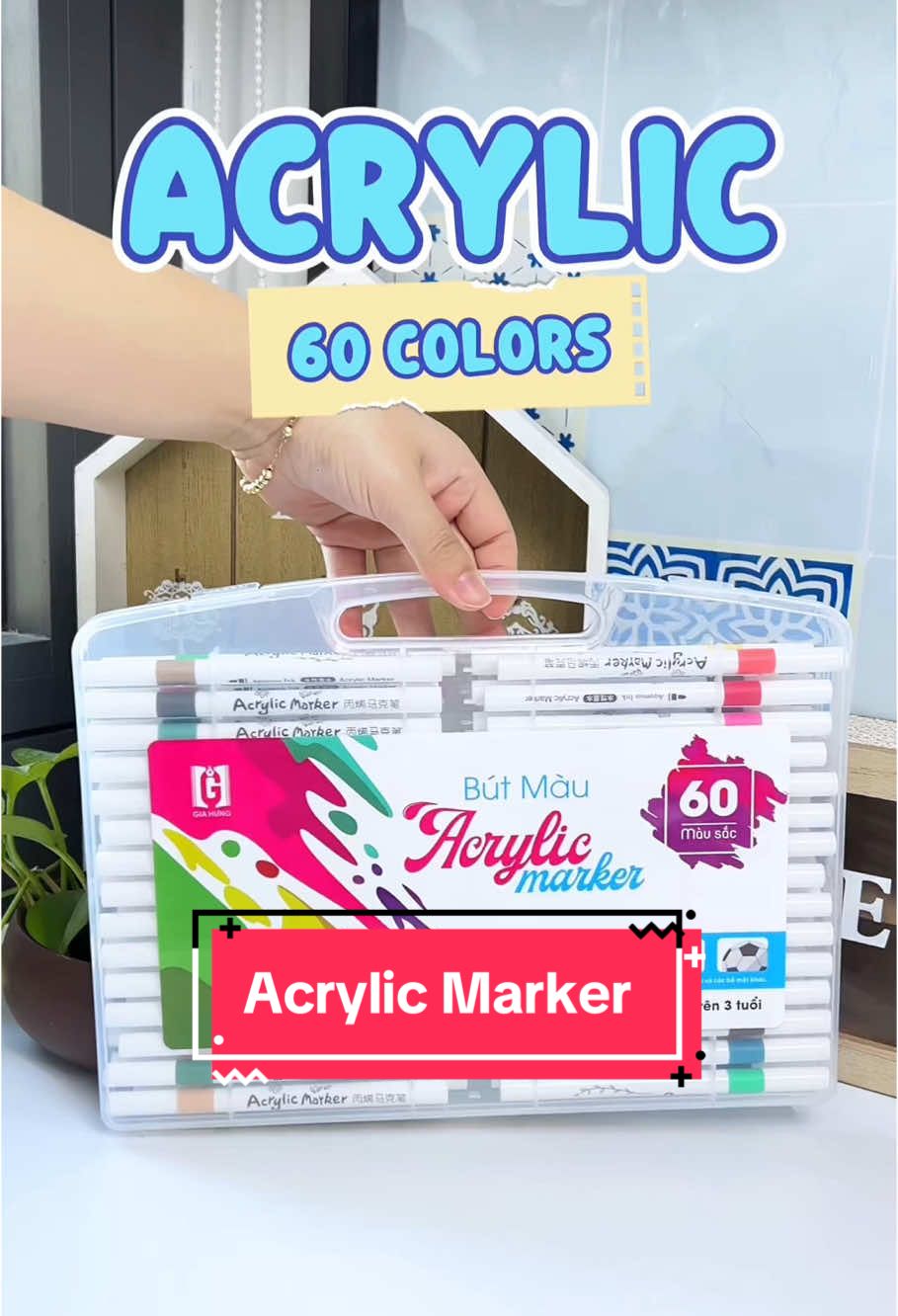 Đây là bộ 60 màu Acrylic Marker mà mình thích nhất🥰 #xuhuongtiktok #gocsangtao #vanphongpham #butmau #mauchobe #painting #sangtao #art #acrylicreview #acrylicpainting #acrylicmarker #fyp 