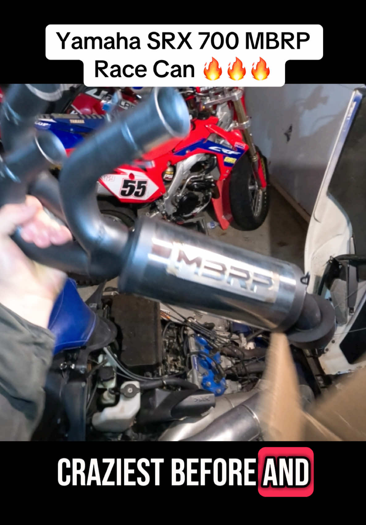 2001 Yamaha MBRP race can installation video #yamaha #mbrp #srx700 #silencer #exhaust #pipe #triple #700triple #greasytriple 
