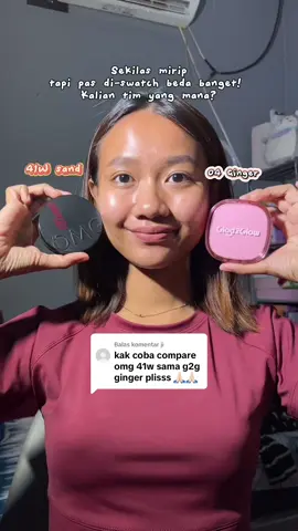 Membalas @ji perbandingan cushion glad2glow shade ginger dengan cushion OMG shade sand di kulit sawomatang  . . #perbandinganshadegingerdengansand #lebihbaguscushionomgataug2g #cushiong2gshadeginger #cushionomgshadesand 