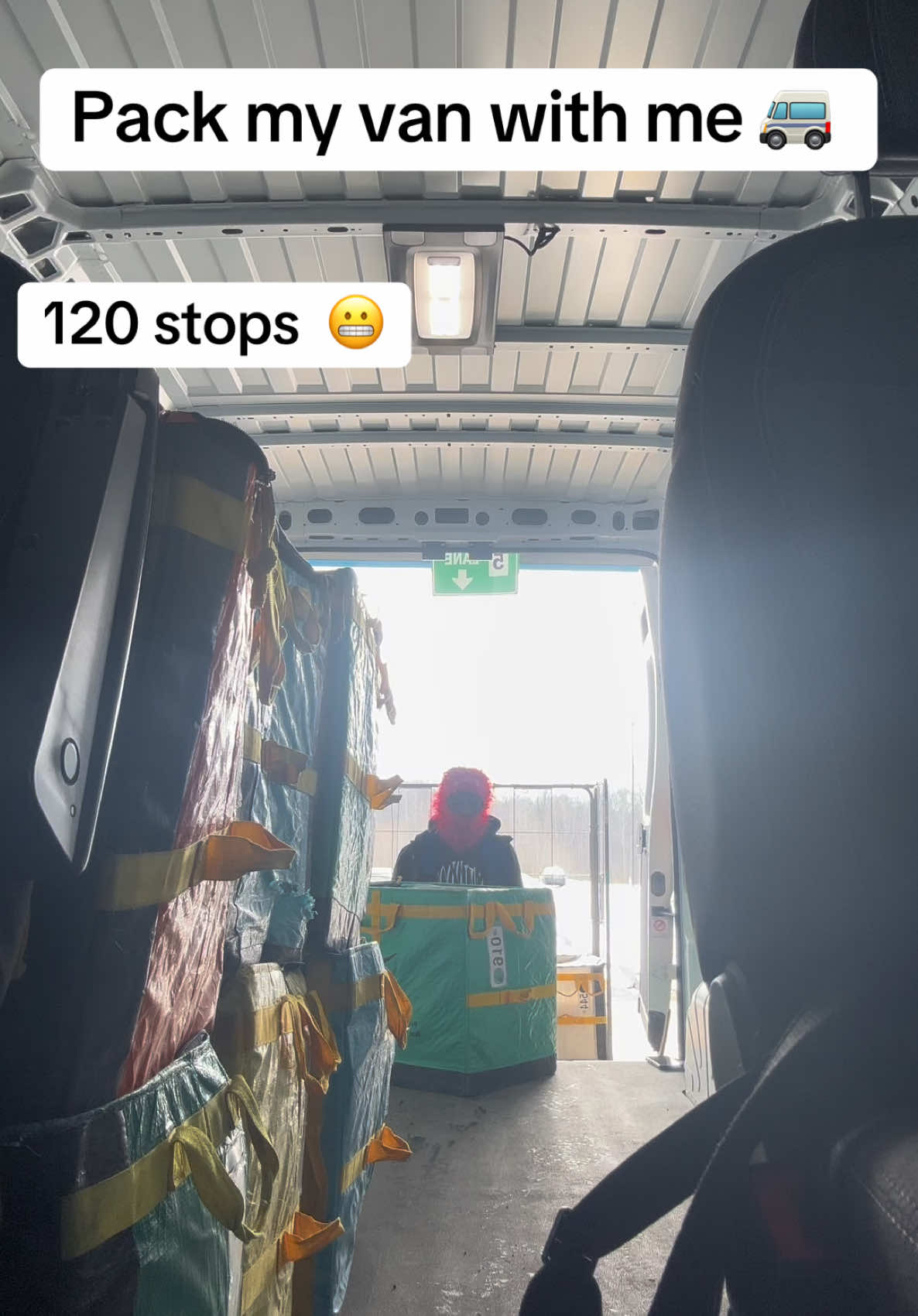 What 120 stops look like in my van 😬😂#fyp #foryourpage #amazonflex #amazon #amazondriver #deliverydriver 