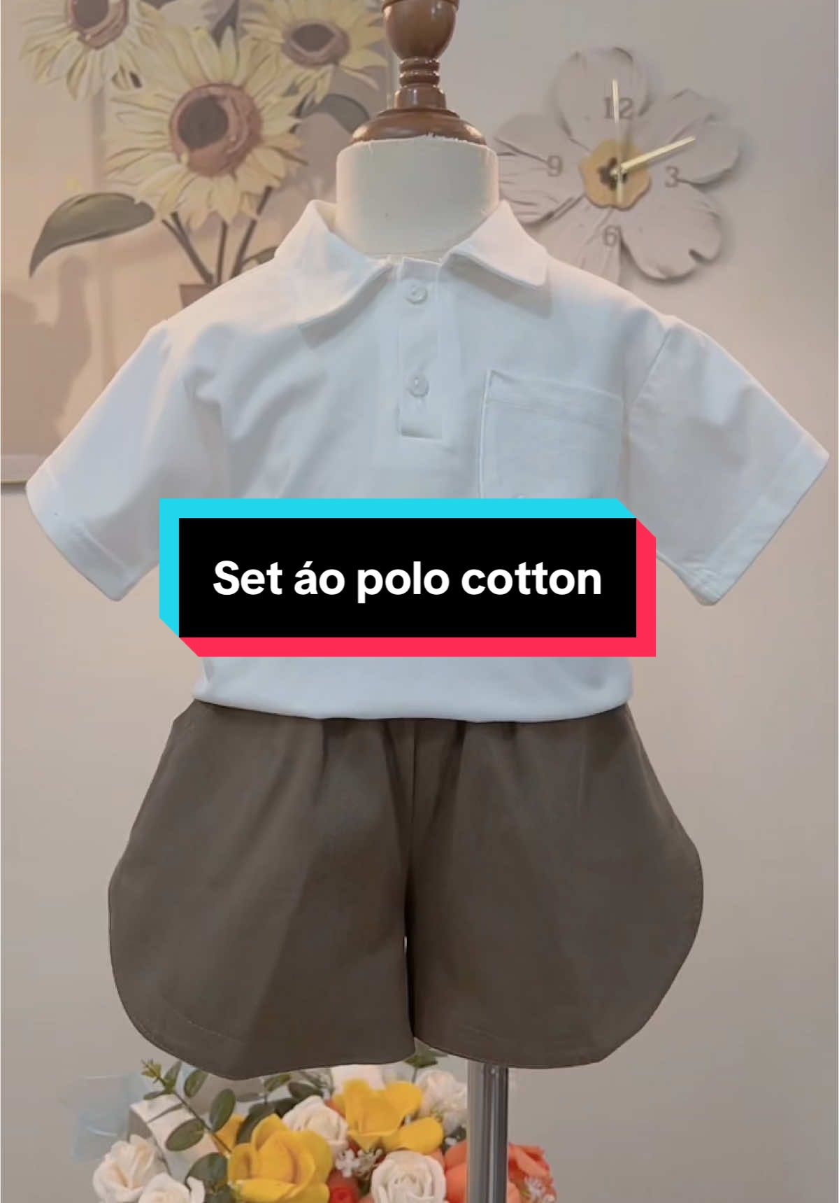 Set bộ chất cotton mát cho bé diện hè 🥰 #N #bekorea #xuhuong #sethechobe #quankakichobe #aopolochobe 