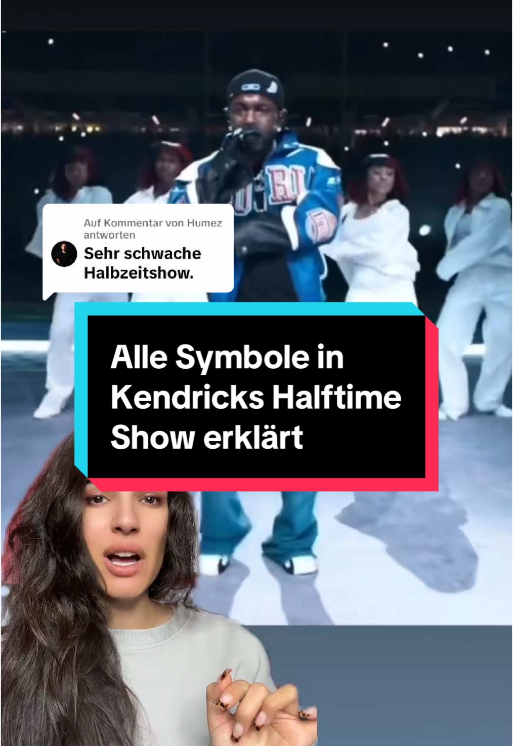 Antwort auf @Humez Wieso Kendrick Lamars Super Bowl Halftime Show Performance alles andere als langweilig und schlecht war. Alle Symbole und Messages in Kendricks Auftritt erklärt. #kendricklamar #SuperBowl #superbowl2025 #superbowlhalftimeshow #halftimeshow #drake #sza #serenawilliams #notlikeus #erklärung #chiefs #eagles #samuelljackson 