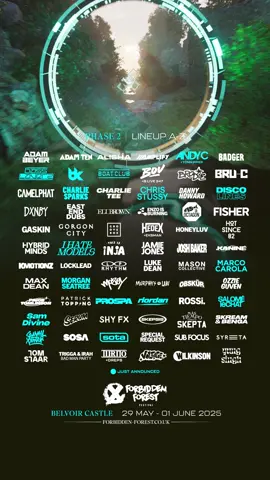 🚨 PHASE 2 LINEUP REVEALED 🚨    Welcoming @Marco Carola Sound, @ANDY C, @I Hate Models (Official), @SamDivine, @Sota, @CHARLIE SPARKS + more!  Tag your rave crew in the comments and get those plans out the WhatsApp group 🫡 Tickets on sale now - 🔗 in bio #forbiddenforest #festival #fyp #dnb #techno #techhouse #Summer 
