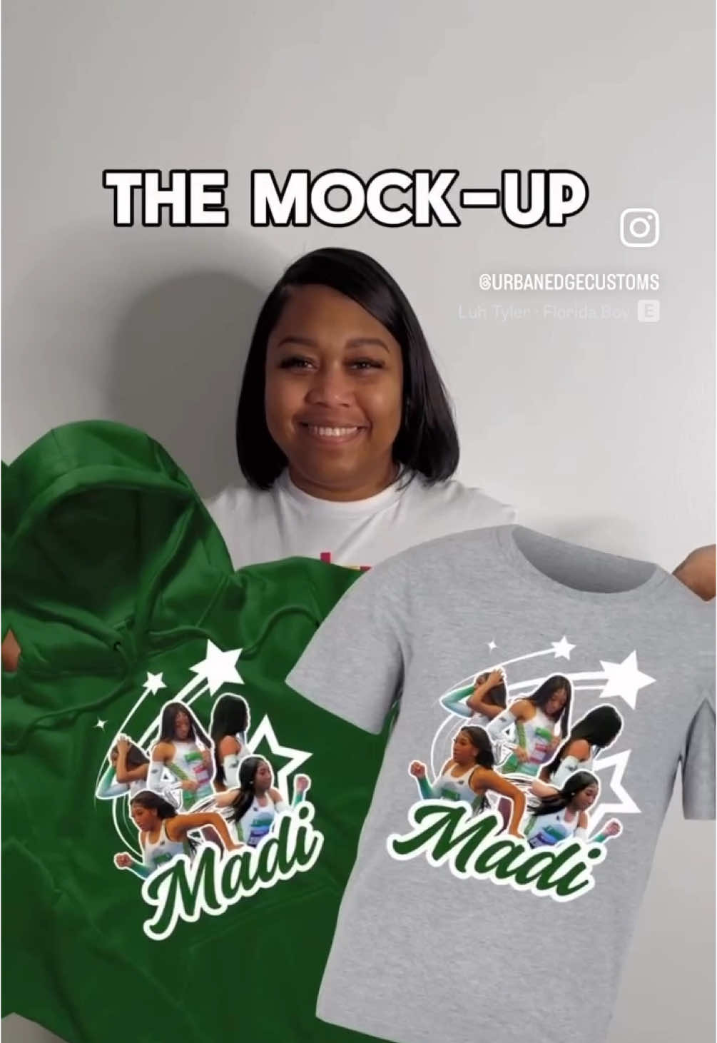 The Mock-up vs. The Print Job 💣💪🏾 let us create custom hoodies and tees for you to represent for your track star, football star, cheerleader, etc. Show your kid you support them to the fullest with custom merch…. And yes we offer full DTF printing now…… Thank you again sis @inhisimage_86 for allowing me to just create for you 😊🤎 Click the link in bio and let’s create!  #customapparelprinting #customhoodies #hoodieseason #dtfprinting #custommerch #trackmom 