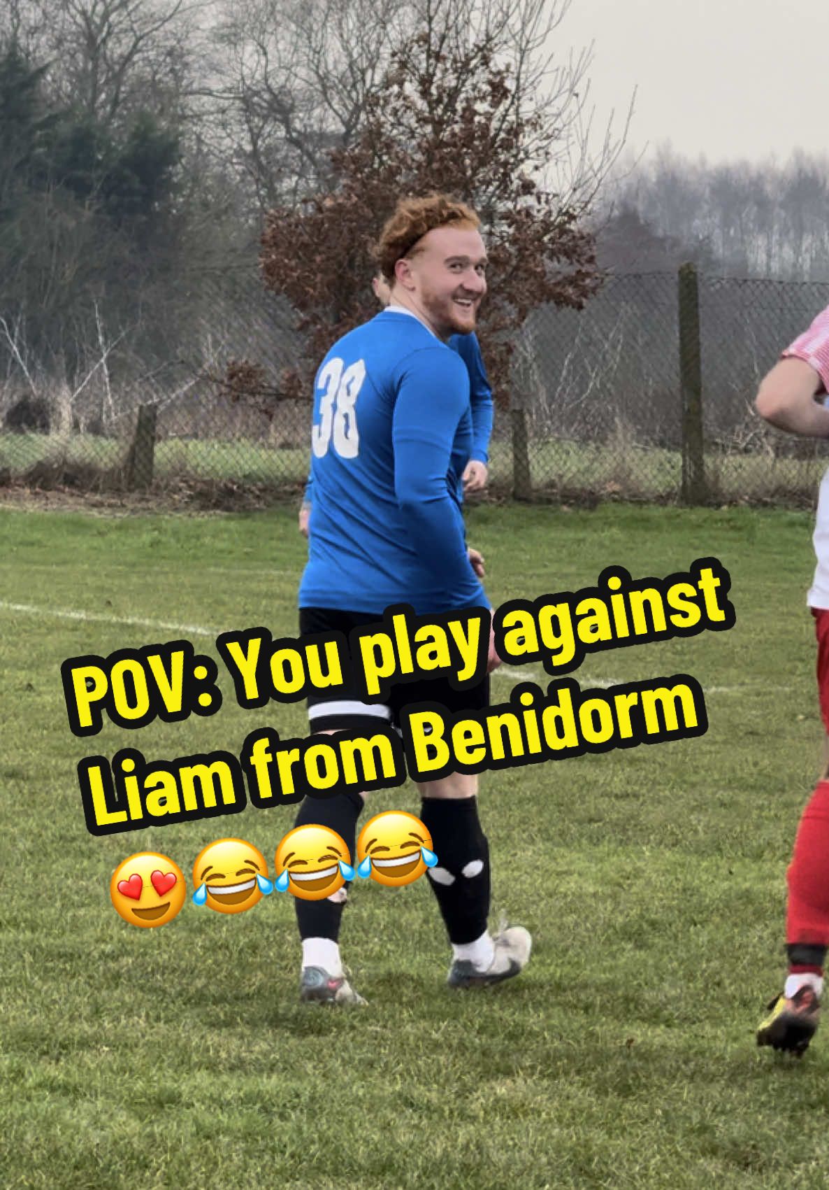 WE PLAYED AGAINST LIAM FROM BENIDORM 😍😂 #fypシ #football #blowthisupforme #soccertiktok #tiktokfootball #footballtiktok #sundayleague #grassrootsfootball #utt #highlights #benidorm #funnytiktok #CapCut 