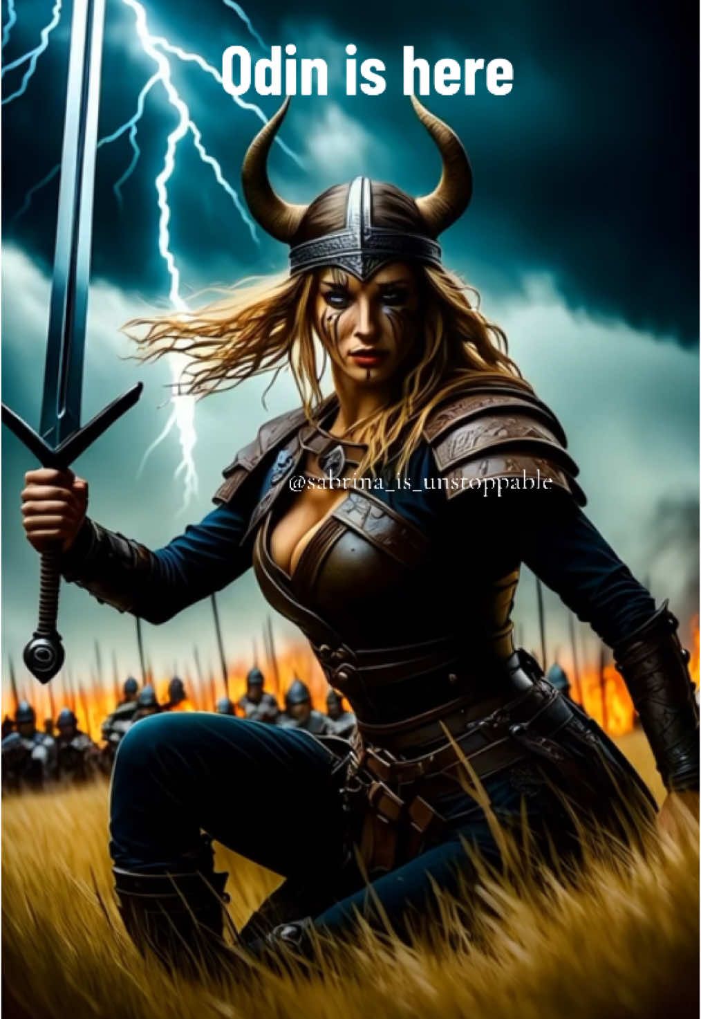 Nerver forget the power of a Viking Lady. Odin is in her Heart . He whisper in the wind and say: Never give up ! You are so strong I gave you the next Level of power 💪🏻💪🏻#vikingswall #vikings #vikingstrength #vikingswallpaper#wallpaper#ODIN#valhalla#vikingqueen#vikingfilm