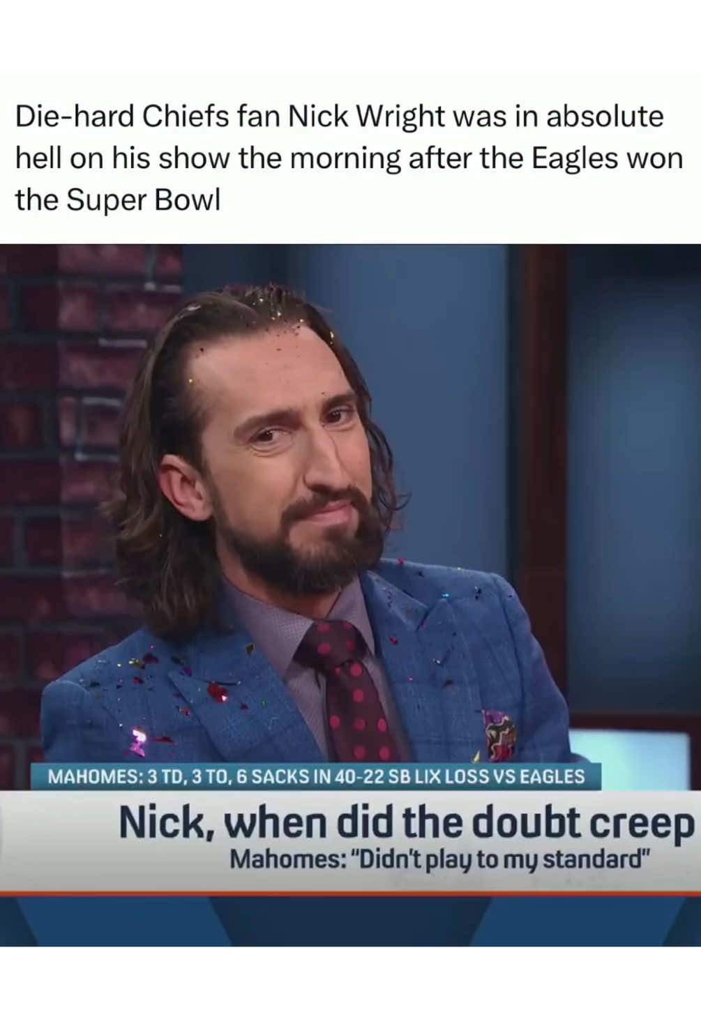 This is hilarious 😭 #chiefs #nickwright #nflmemes #football #SuperBowl #eagles #fyp #troll #philly 
