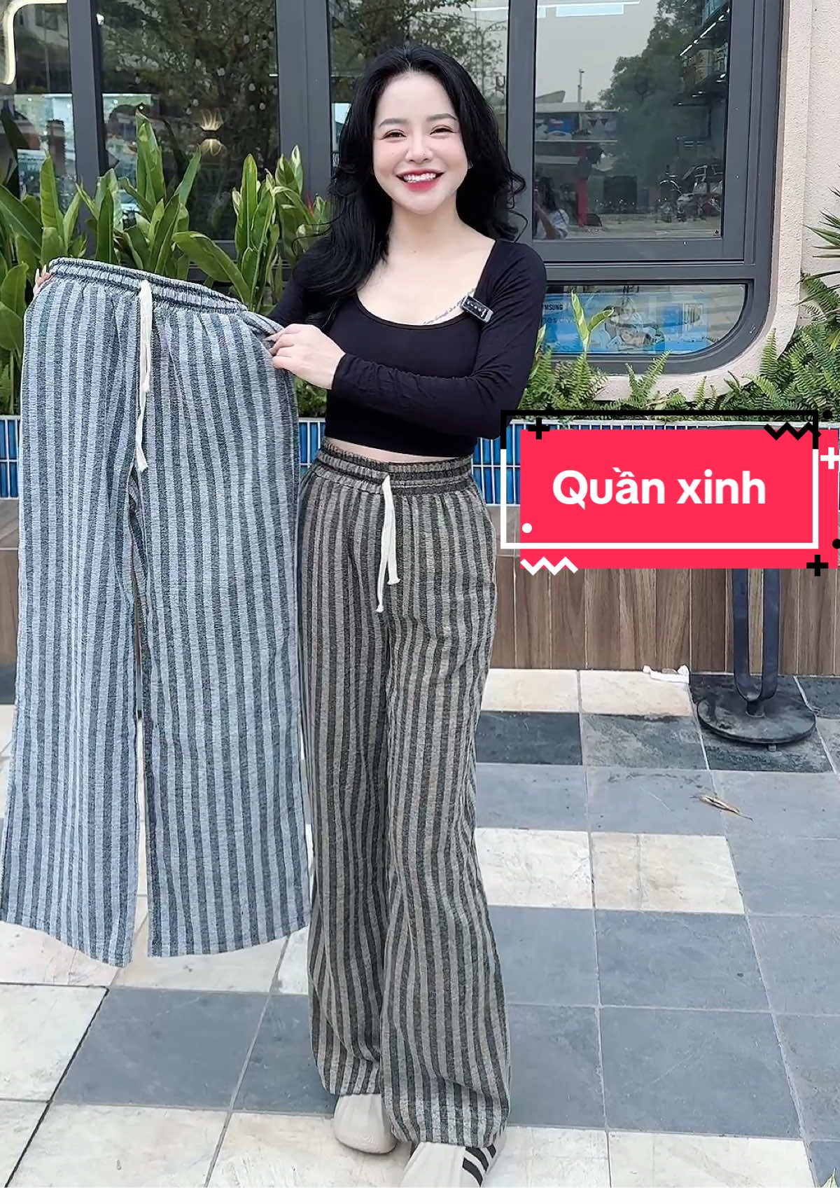 Quần dạ kẻ sọc hack dáng, chất mỏng mịn mặc bốn mùa đều xinh #quan #quanda #quankesoc ##quanxuong##quandep##quanxinh##hottrend##xuhuong