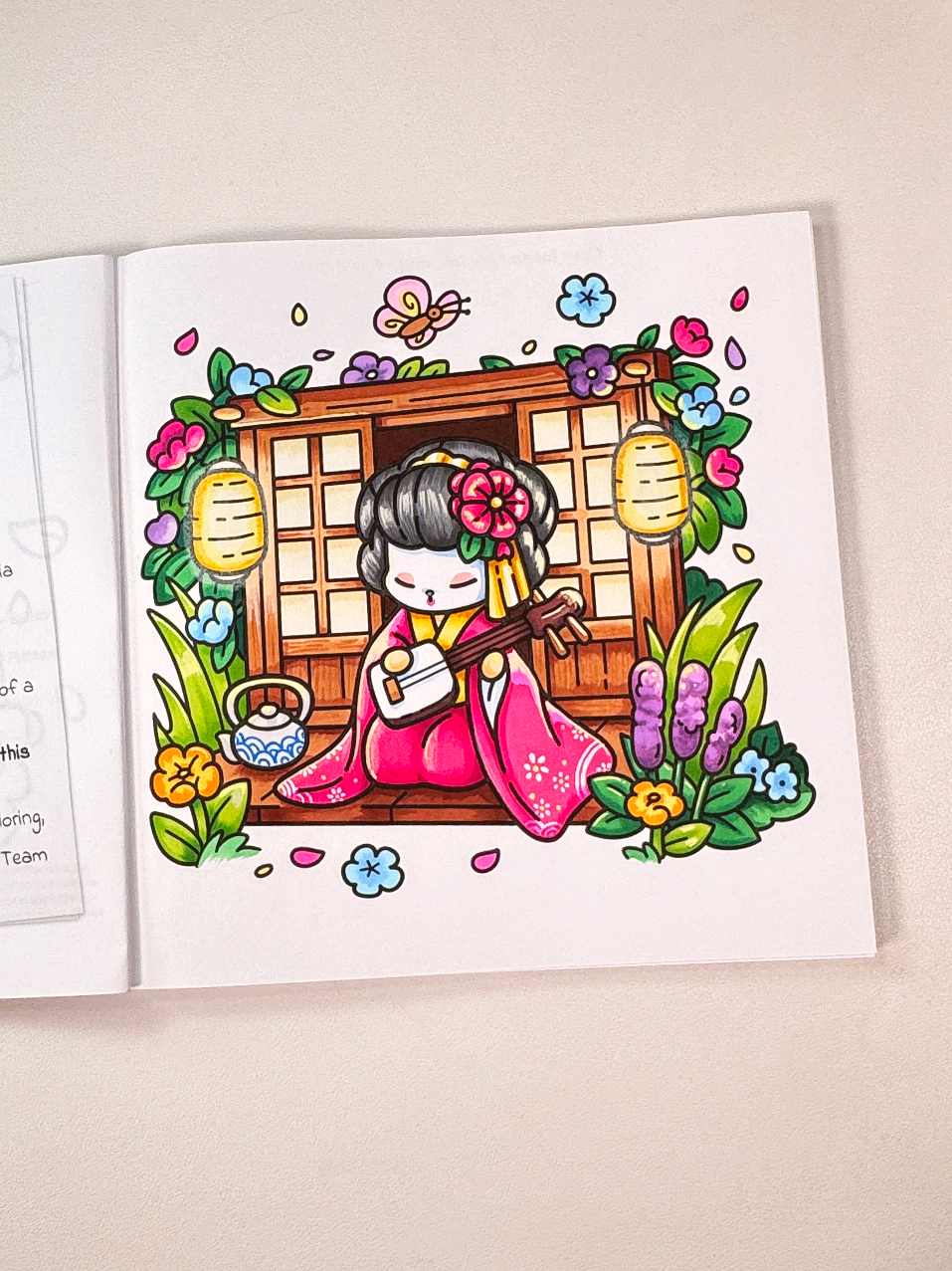 ✨🇯🇵️ Cozy Shamisen | Cozy Japan Coloring Book by Jade Summer Supplies Used: Ohuhu Honolulu B Alcohol Markers Prismacolor 24-Count Pencils Sakura Gelly Roll Pens Sharpie Creative Markers #coloring #coloringbook #coloringpages  #colorwithme #relaxingcoloring #satisfyingcoloring #jadesummer #jadesummercoloringbook 