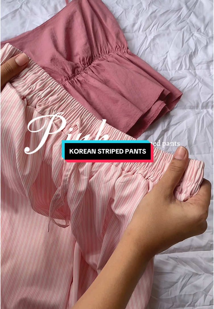 I love this comfy pants🥹🎀💓#stripe #pants #korean #comfy #fyp 
