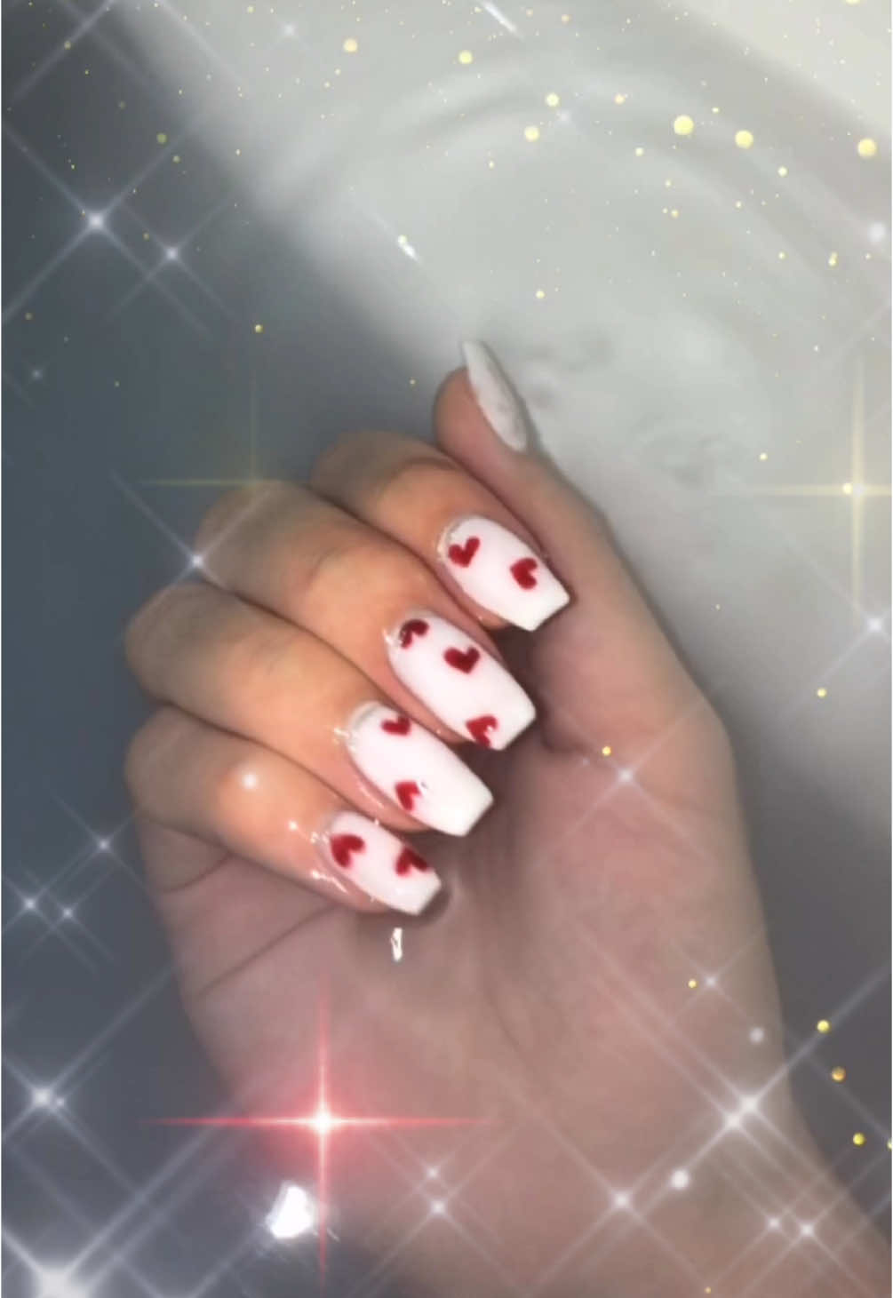 バレンタインネイルかわちい(*´ч`*)💕 #バレンタイン・ラブ #バレンタインネイル 