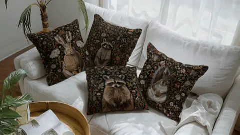 兔子狐狸动物抱枕套，完美家居装饰#复古动物莫里斯花纹抱枕套 #动物抱枕套 #抱枕套不含芯 #家居装饰分享 #现代风格抱枕套