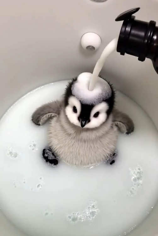 Let's take a bath  ·  · · · · #creative #AI #new #funny #fun #cute #interesting #Penguin #healing #cuteness #cuteanimals #cutebaby #cutelove #cutelover 