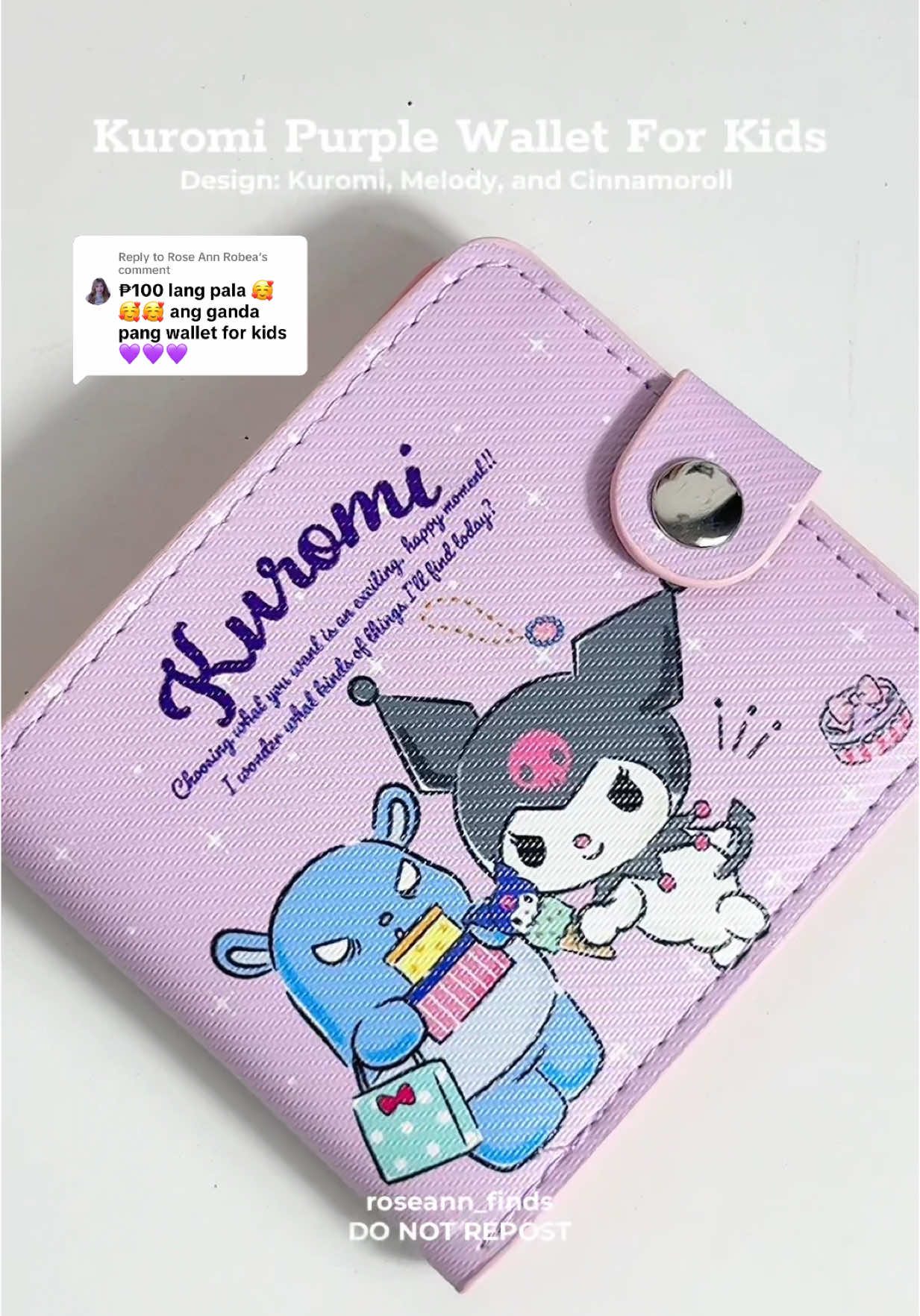 Replying to @Rose Ann Robea wallet for kids leather and 100 lang :) #walletforkids #wallet #wallets #kuromiwallet #kuromiwalletforkids 