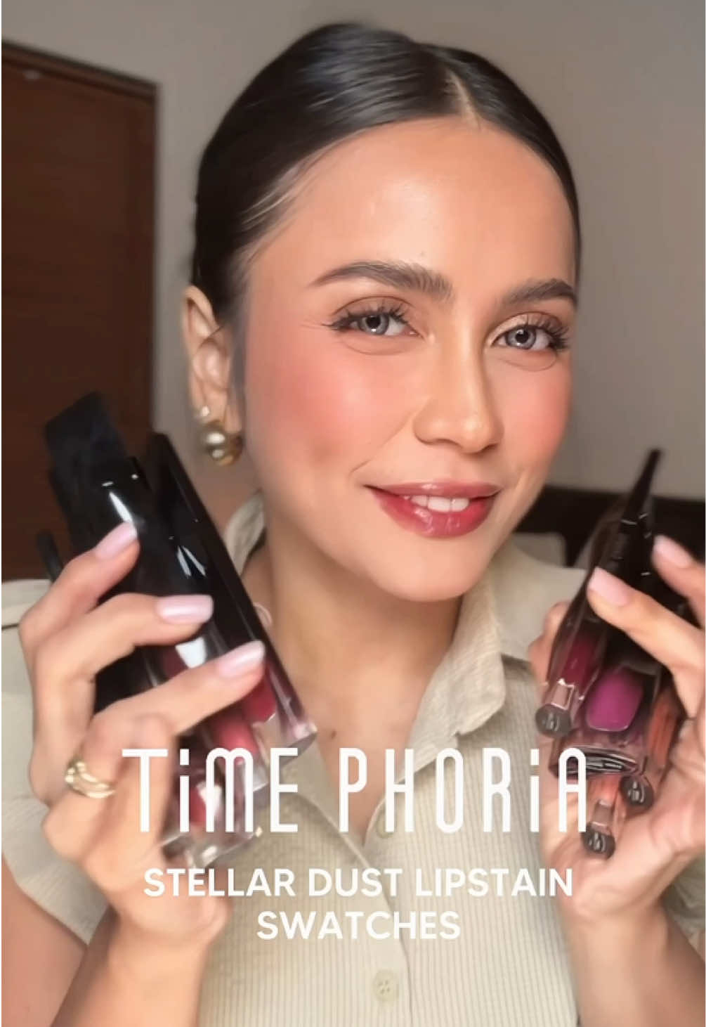 #Timephoria Stellar Dust Lipstain Swatches: glossy finish, longer stain, hydrating formula ✨