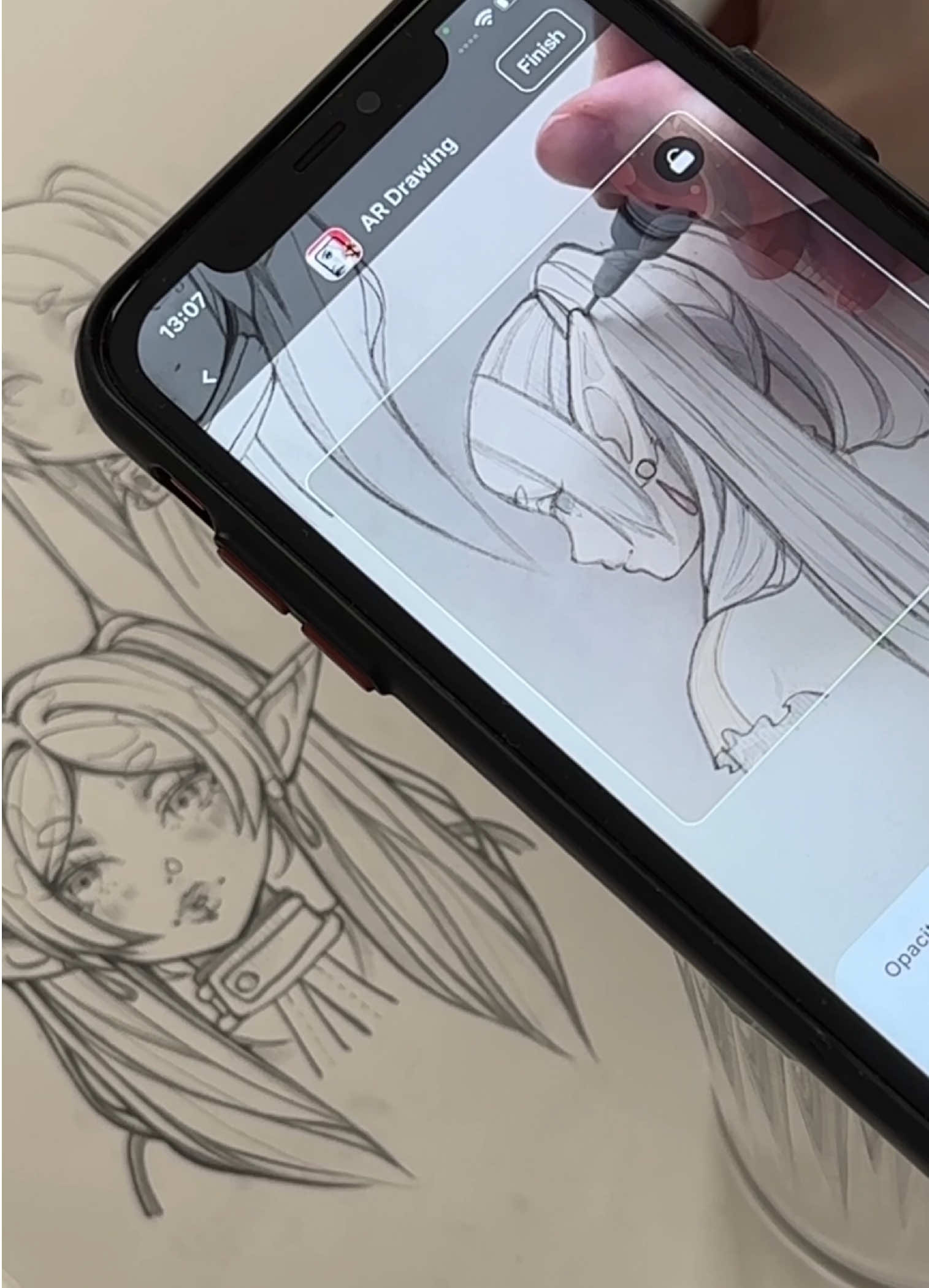 ⭐️ App for IOS and Android: AR Drawing #sketchbook #frieren #anime #drawing #howtodraw 