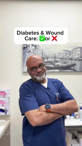 Diabetes & Wound Care: ✅ or ❌ with Wound Care Specialist Dr. Abdul Moosa   🚨Diabetes can slow down healing and increase the risk of serious wound complications.    Disclaimer: This video is for informational purposes only and should not be considered medical advice. Please consult your healthcare provider for personalized recommendations.   #diabetes #woundcare #healthtips #diabeticcare #healing #preventivecare #medical #doctor #healthcare #health 