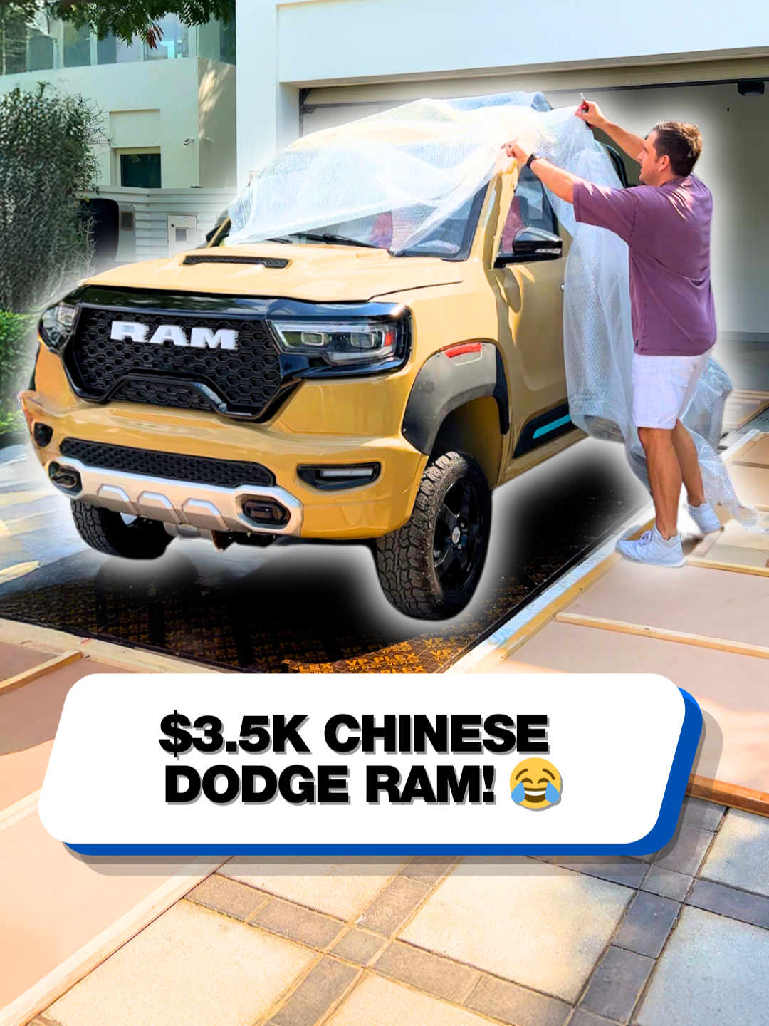 We unboxed a $4,000 fake Dodge Ram from China! 😱 #dodgeram #dodgecar #ram #chinesecar #unboxingvideo #alibaba #box #cartok #carunboxing #wish #ev #aliexpress #tinycar #cheapcars #suv #truck #trucktok #unbox #supercarblondie
