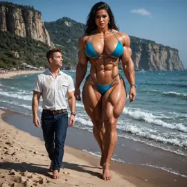 I know I make you feel small… but that just means I can keep you even safer. Come on, sweetheart—just walk beside me. 💪❤️ Join my Patreon for much more free content. #fmg #femalemuscle #gentlepower #strengthandgrace #unmatched