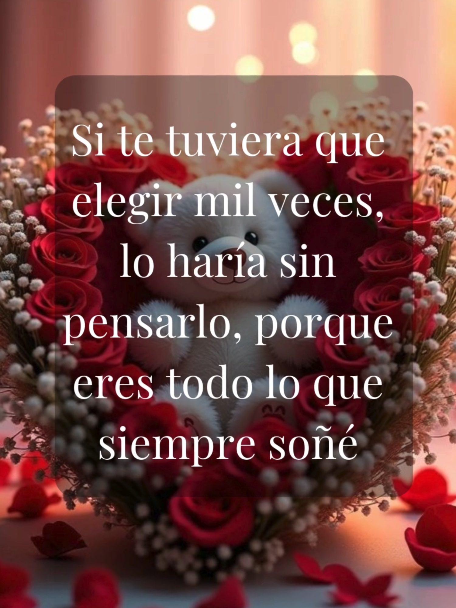 Si te tuviera que elegir mil veces, lo haría sin pensarlo, porque eres todo lo que siempre soñé. ❤️🔥 #EresMiTodo #FelizDía #FelizSanValentín #TeAmo  #SanValentín