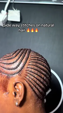 Side Way Stiches on natural hair Trending hairstyles 2025 #trendinghairstyle #trendingvideo #yp #goviral #viral_video #viraltiktokvideo #explore