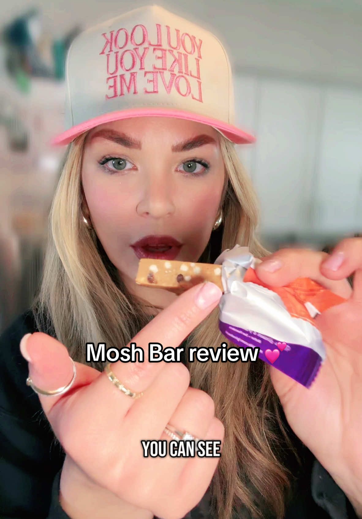 Have you tried the mosh bars?! The one I tried today is really good, I can’t wait to try them all!! Which flavor should I try next?  #moshbar #proteinsnack #ad #tiktokshopcreatorpicks 