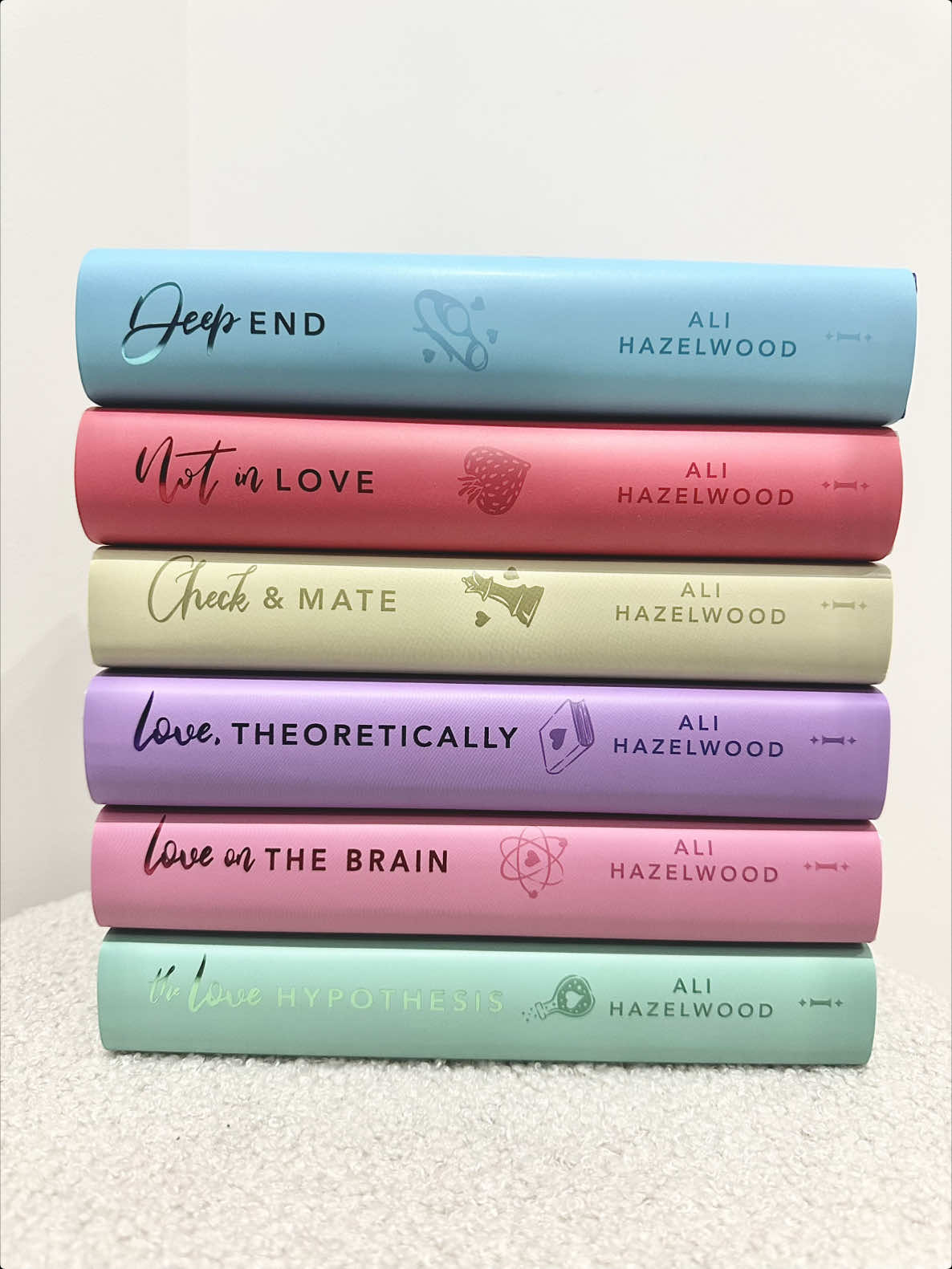 Ali Hazelwood collection from Afterlight 🥰 #specialeditionbooks #afterlight #whet #deepend #fyp #alihazelwood #romancebooks 