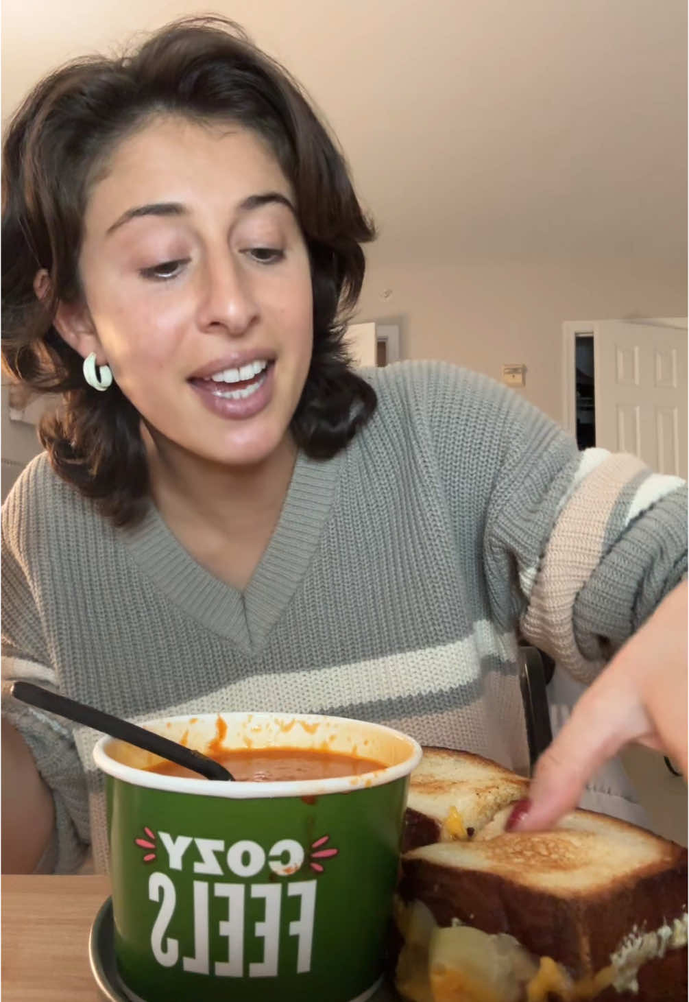 This grilled cheese is so amazing I cannot #panera #paneramukbang #kickingrilledcheese 