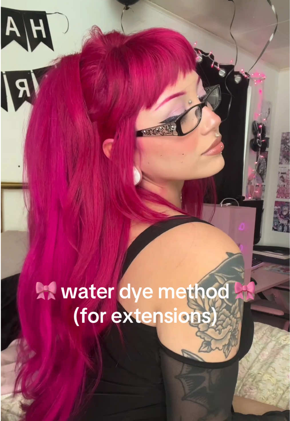 recently learned how to do the water dye method for clip ins and I love it!!🎀 To be honest my hair is slightly more red/pink than my clip ins bc I don’t lift my hair too much when I dye it but who cares lol I have 26in clips innnsss🤪 clip ins are @Bellamihair code NICOLER (link in bio) hair color is @Arctic Fox #fyp #pinkhair #fyppppppppppppppppppppppp #clipinhairextensions #hairextensions #bellamihair 